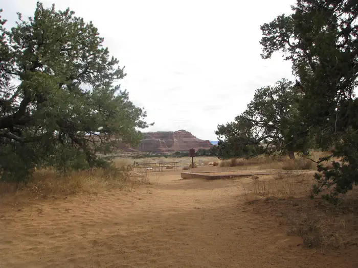 Tent pad with view of slickrock.