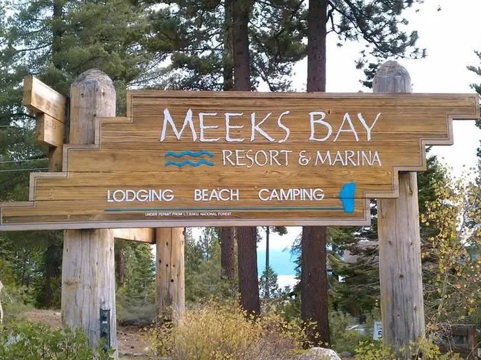 Meeks Bay Resort Entrance Sign