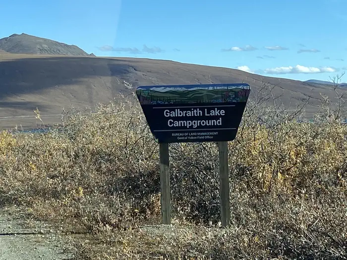 Galbraith Lake Campground portal sign