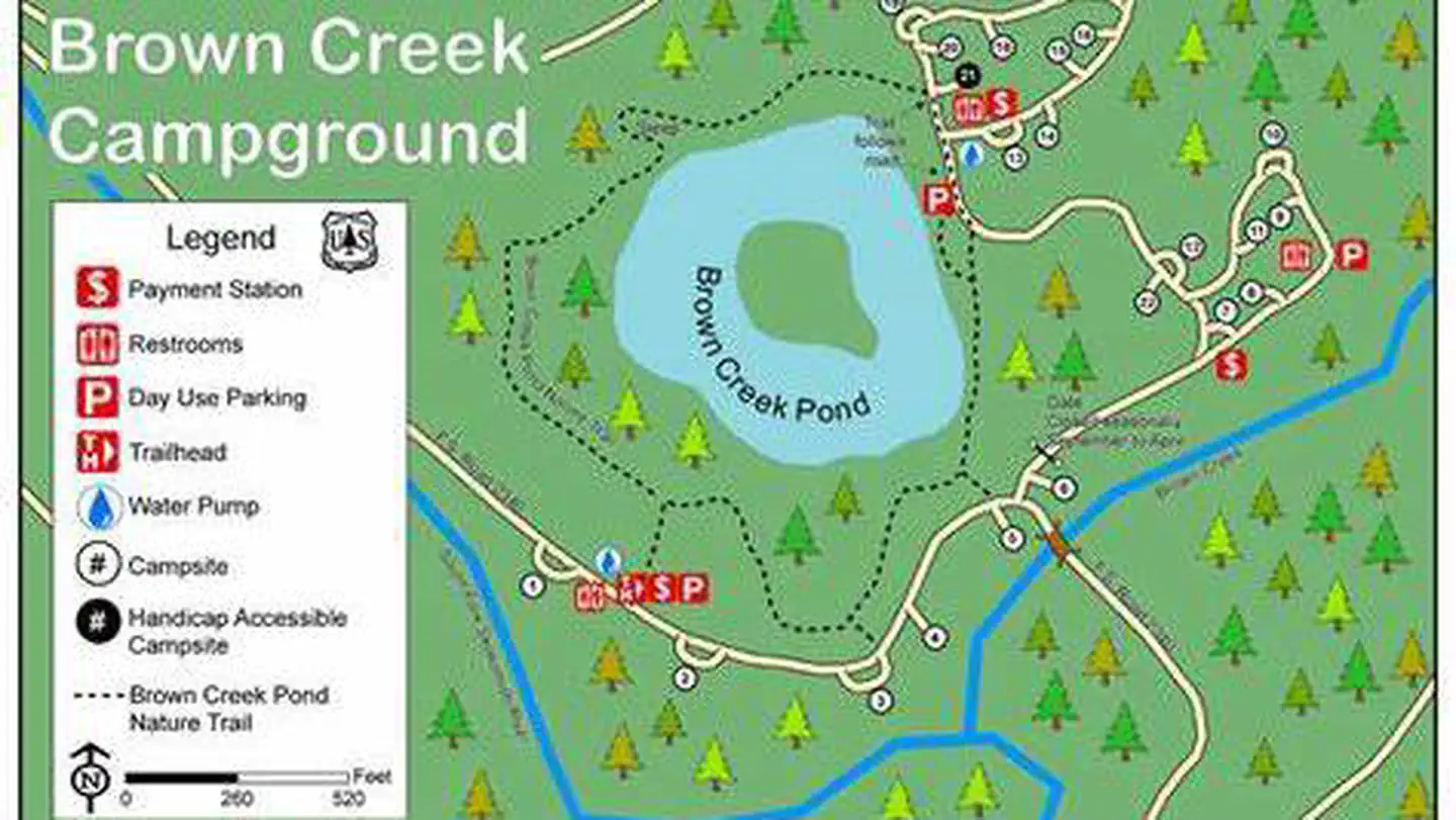 Brown Creek Campground map