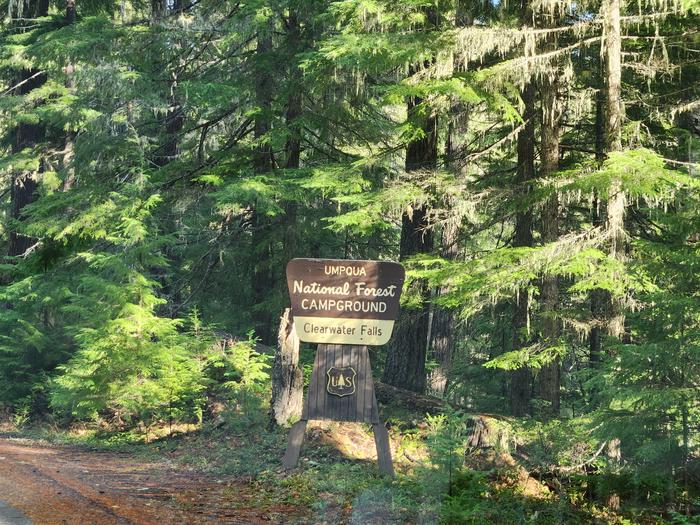 Clearwater Falls Campground Sign