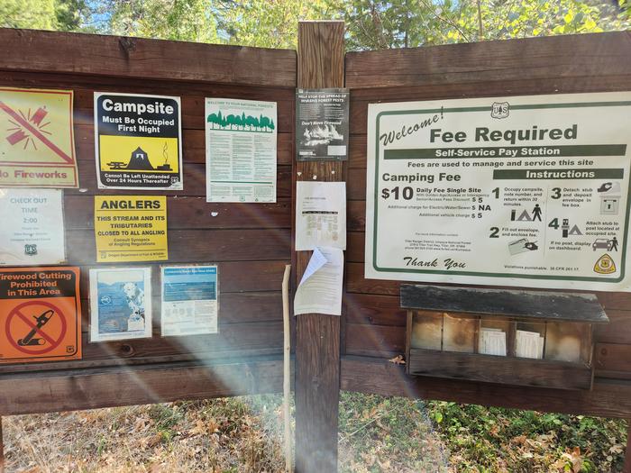 Dumont Creek Campground Info Board