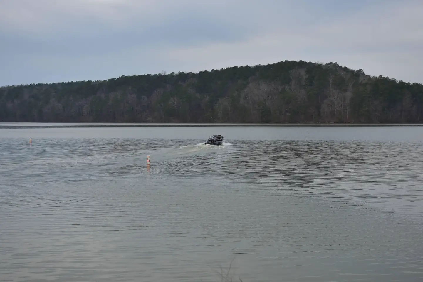 Clear Creek Public Boat Ramp - A man with his 2 best friends, his dog and his fishing boat, gone fishing