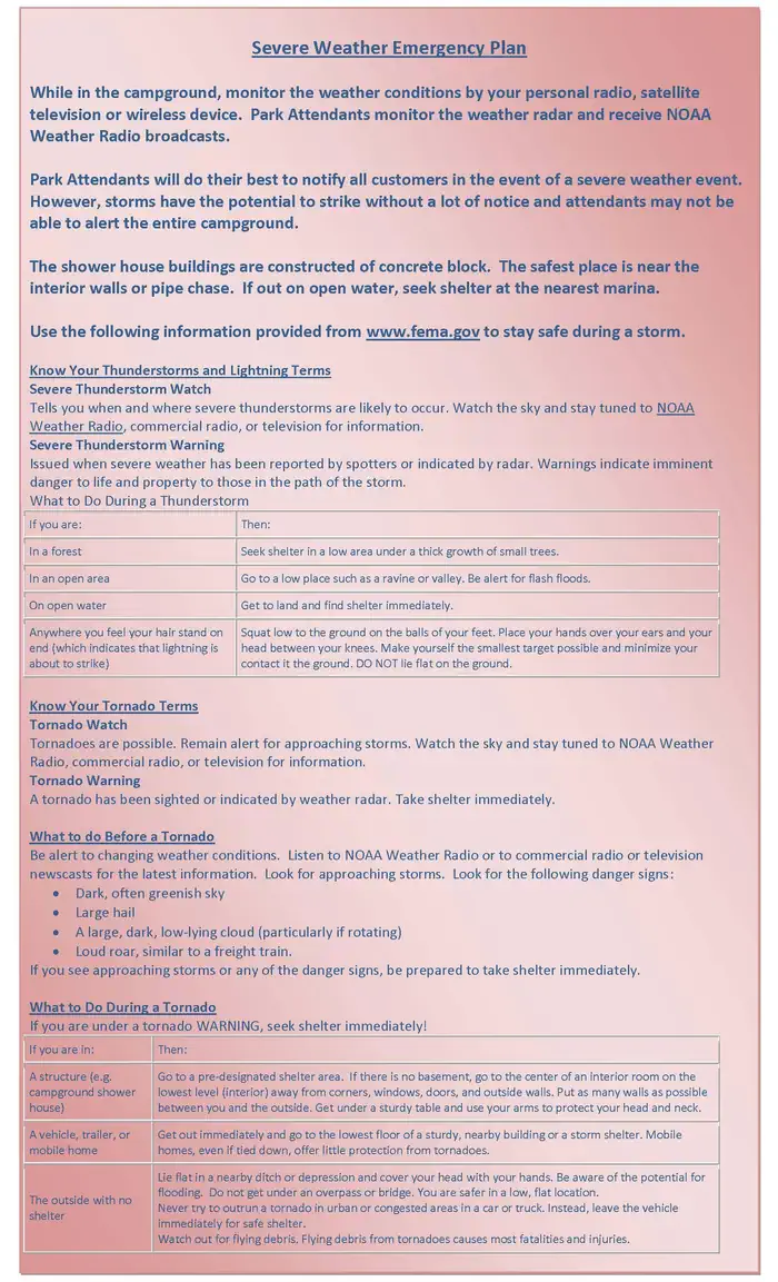 SEVERE WEATHER EMERGENCY PLAN