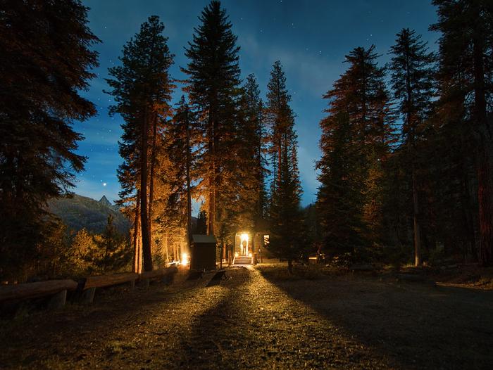 Cottonwood Cabin by night