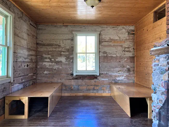 Seely Creek Guard Station Benches interior