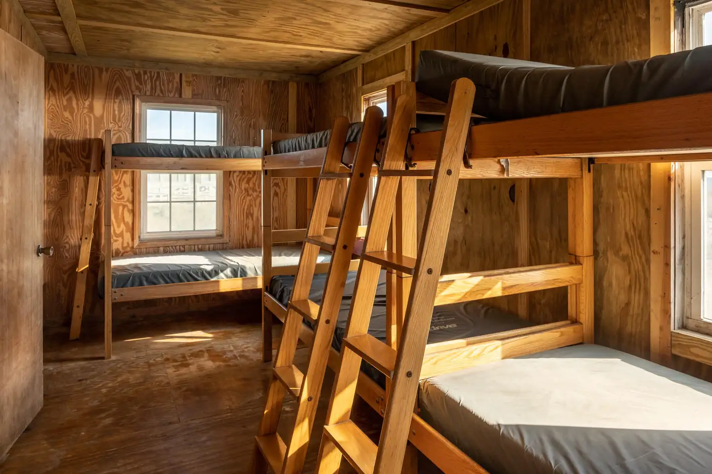 A view of the bunk beds in the bedroom of Great Island Cabin 3.