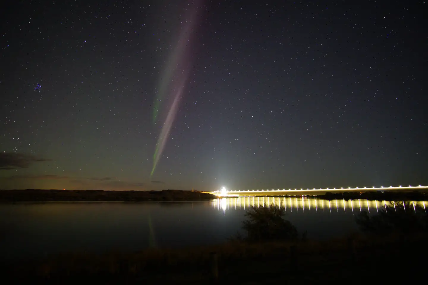 Aurora one evening over the Missouri River