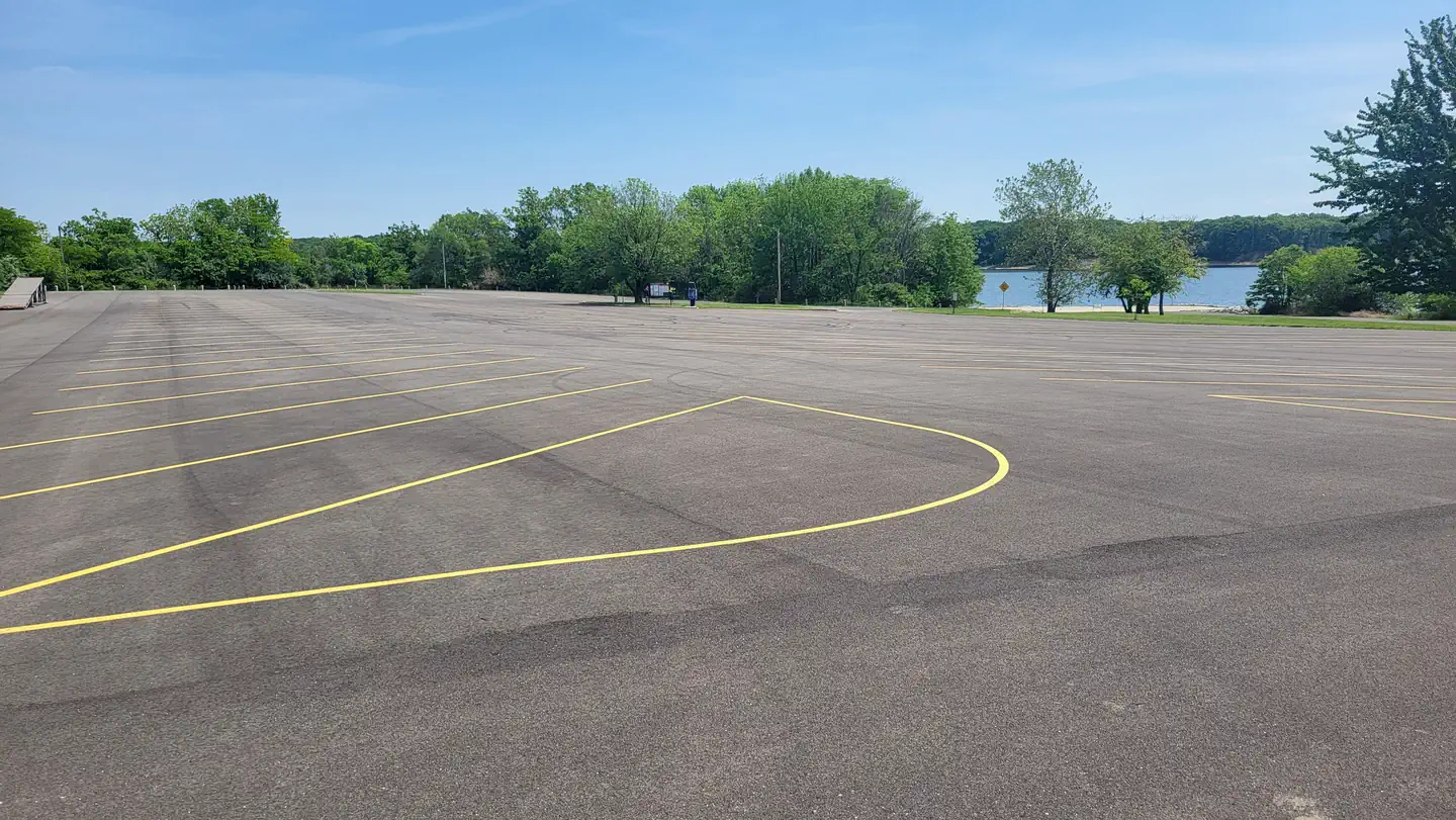 Newly renovated boat ramp parking lot