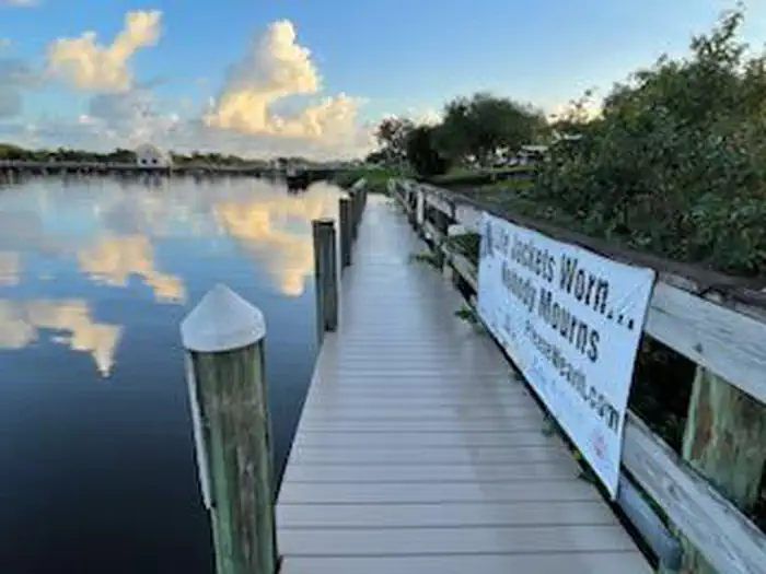 Looking from Courtesy dock towards Saint Lucie Lock and Dam
