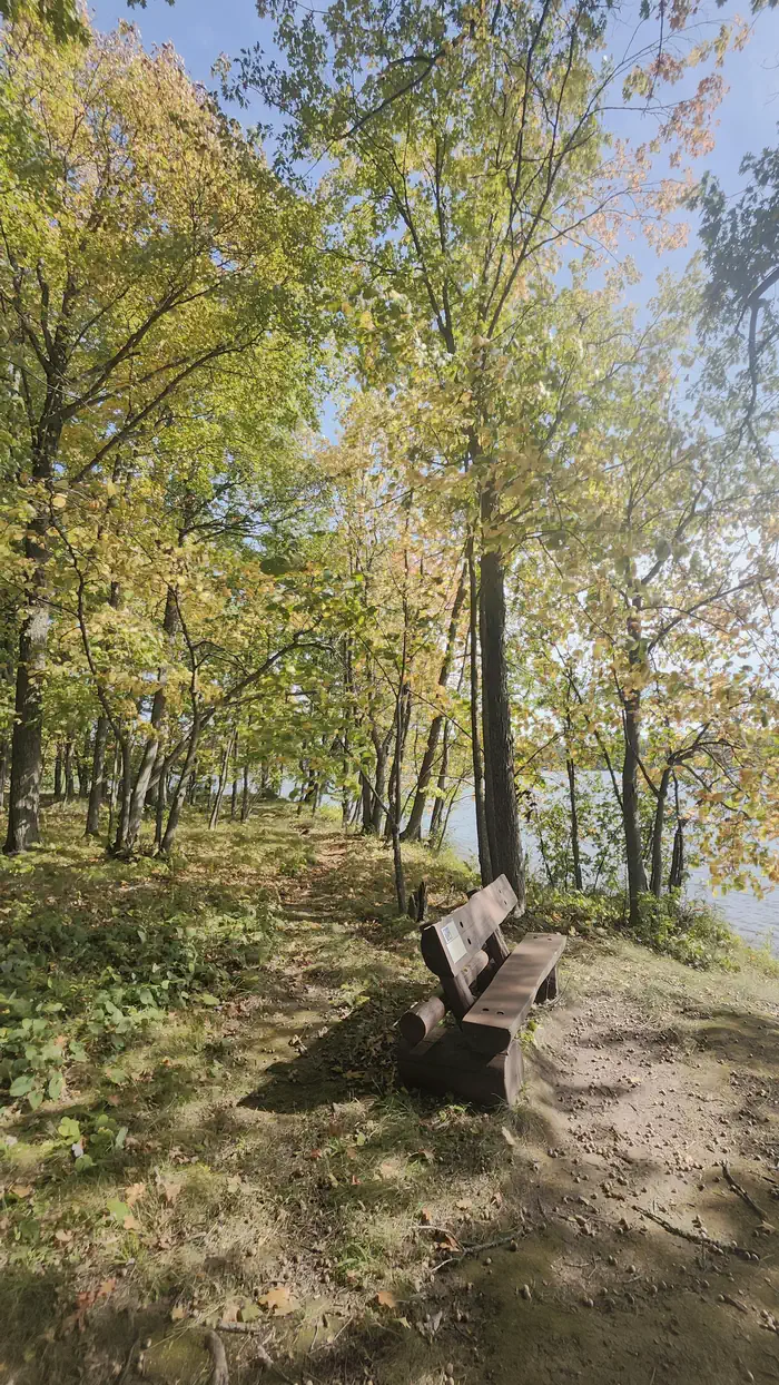 Bench along the shore of Namekagon.