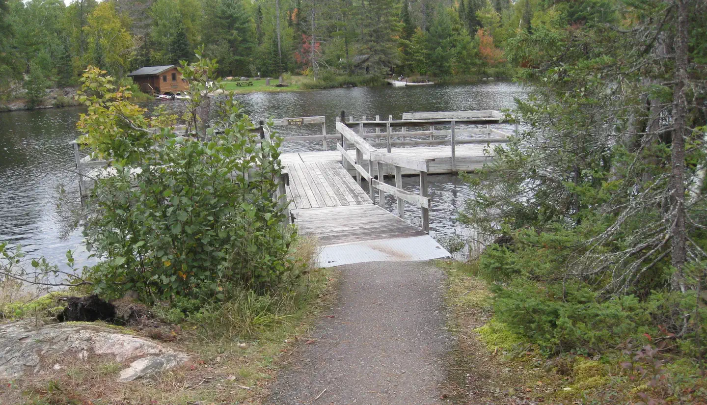 Picture of trail and fishing pier.