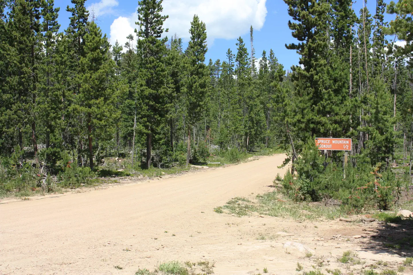 Spruce Mountain Fire Lookout Tower sign