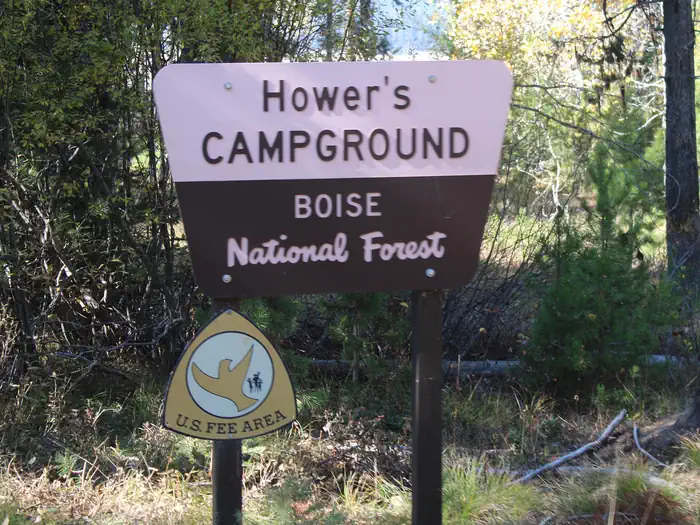 Howers campground sign
