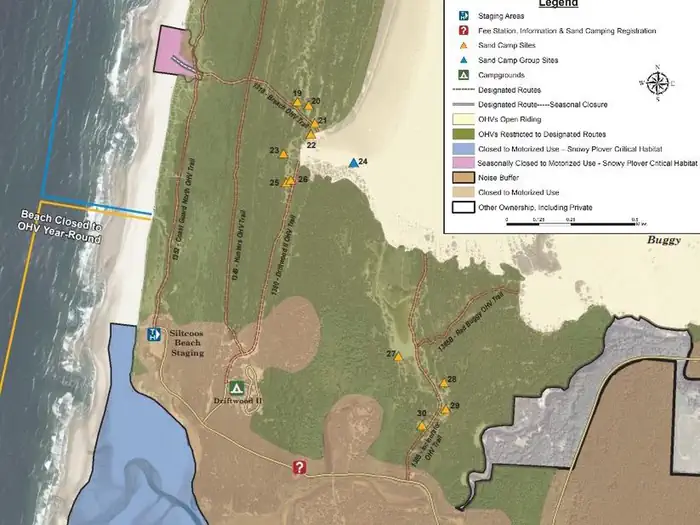 Up close sand camp map