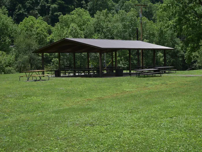 Shelter can accomodate up to 100 people. Access to river outflow for fishing or kayak activities. Water and electric are provided at or near the shelte