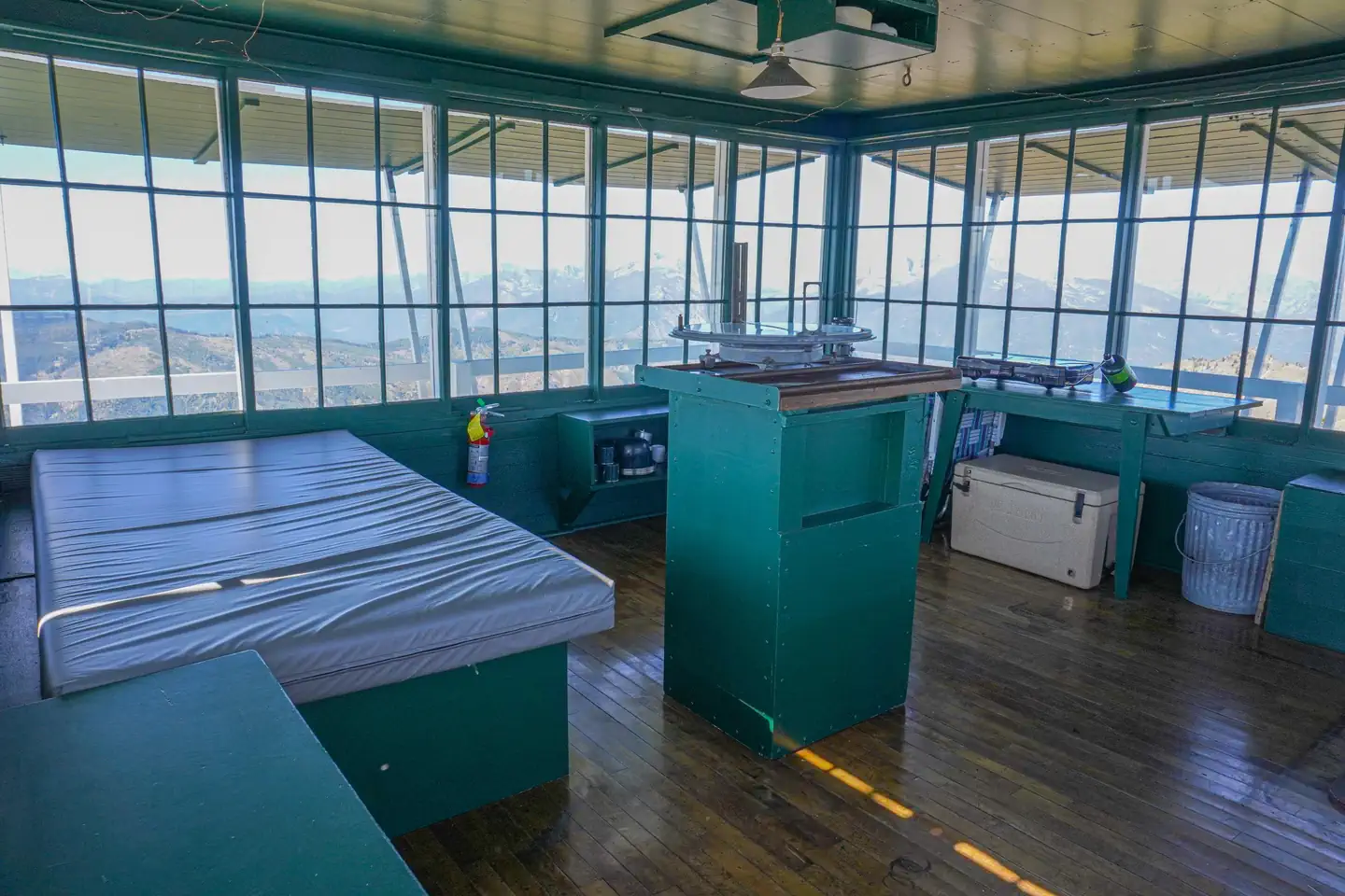 Medicine Point Lookout Inside wood stove