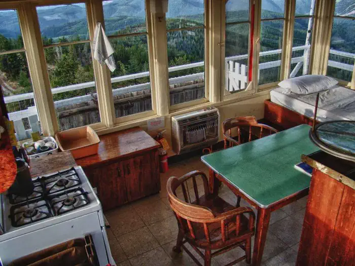 Mt. Baldy-Buckhorn Ridge Lookout table and stove