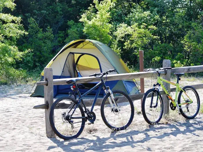 Campsite with 2 bicycles