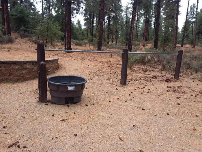 Trough and tie up with water spigot