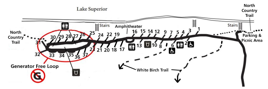 Twelvemile Beach Campground Map