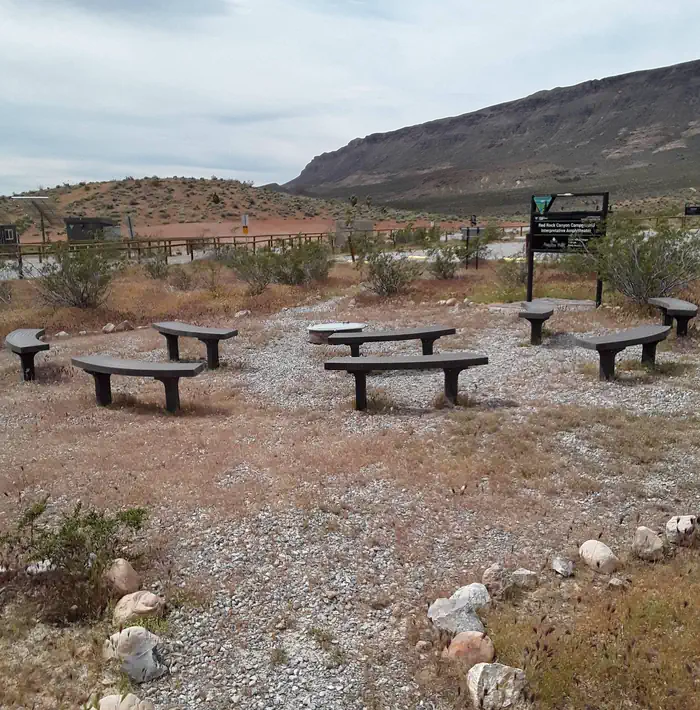 Sitting area at the Red Rock Amphitheater