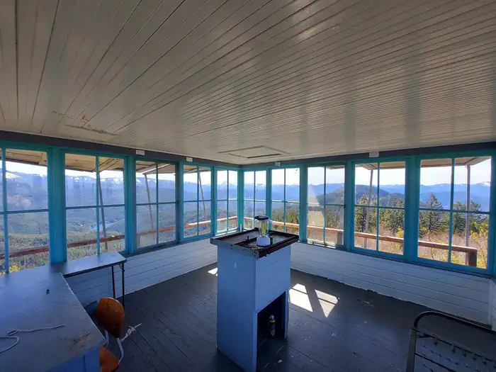 Interior of lookout