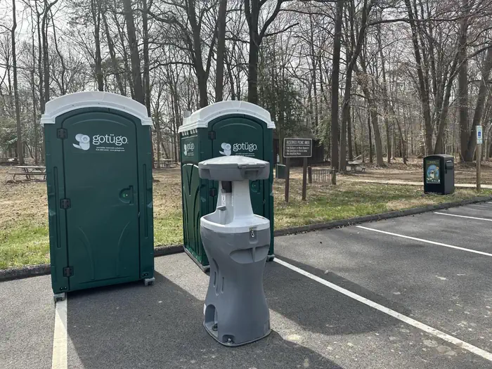 Two temporary vault toilets serve Holly Picnic and Laurel Picnic Area