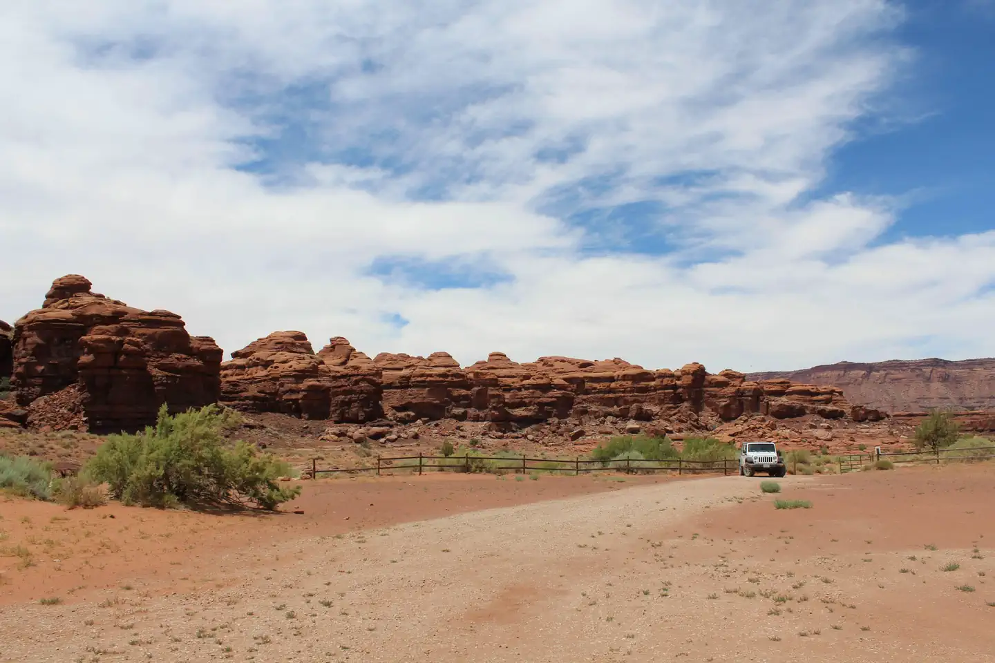 A photo of the Indian Creek Falls Group Site camping and parking area