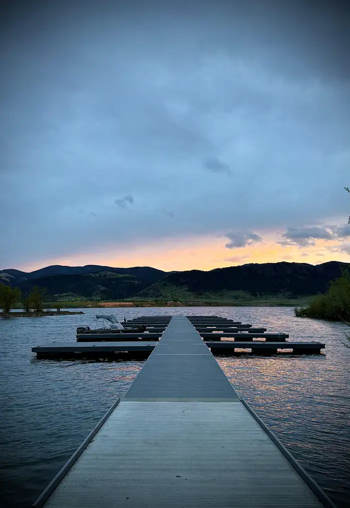 Overnight camping boat dock and slips
