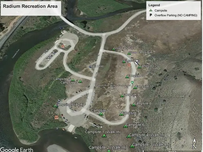 Overview Map of Radium Recreation Area