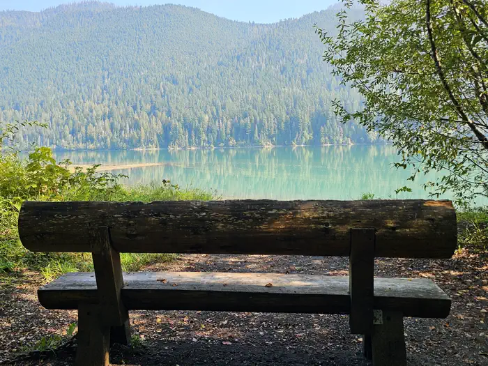 Bench with view of Baker Lake