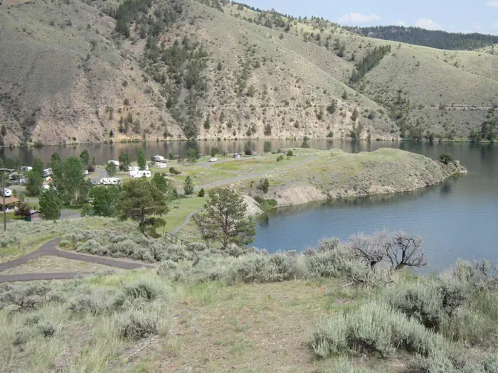 Walking path overlooking Devil's Elbow Campground