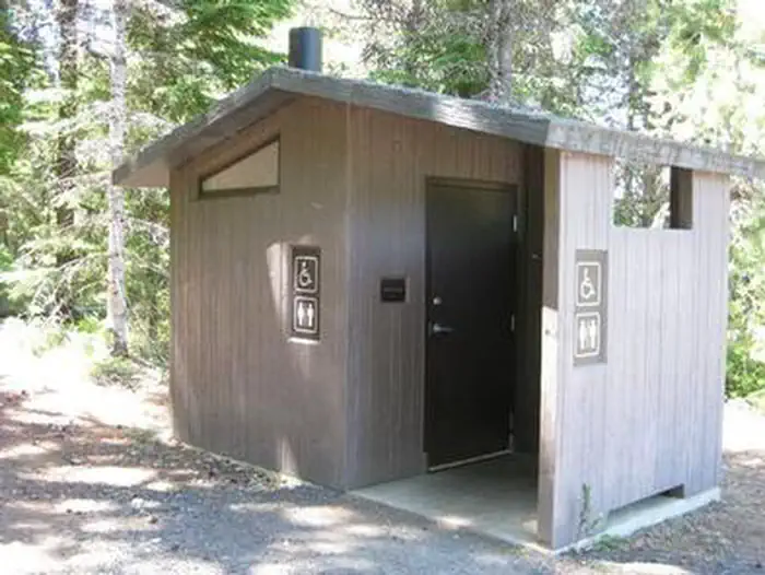 Vault toilet at Oak Fork
