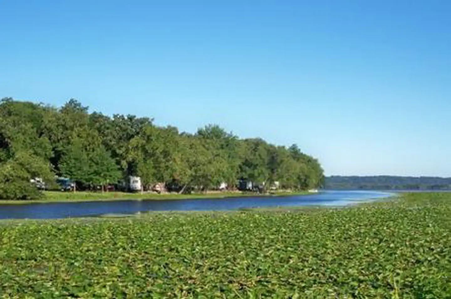 View of Potter’s North campground loop water edge.