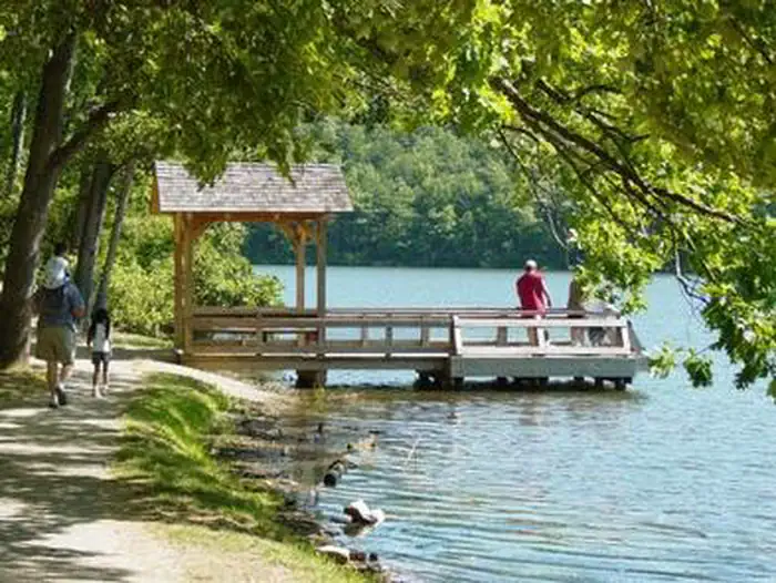 Accessible fishing pier at the lower lake.