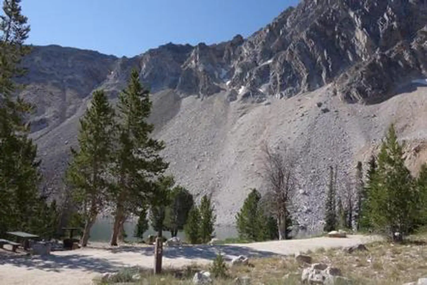 Entrance to Site 12 (Single Site) - Campsite with Meadow Lake Peak in Background