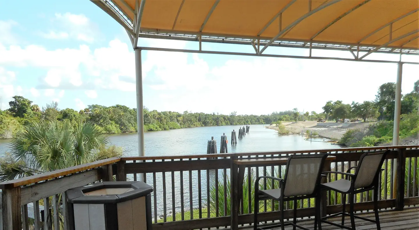 Scenic view of St Lucie Canal from back deck of Visitor Center